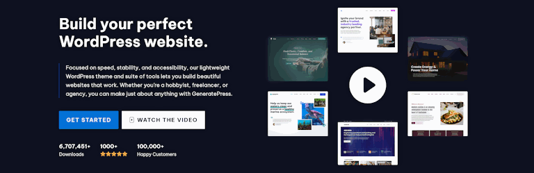 GeneratePress er et klassisk tema, optimeret til hastighed, tilgængelighed og SEO.