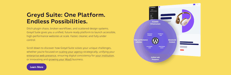 Greyd er et full site editing theme med avanceret layoutstyring, global styling og responsivt design